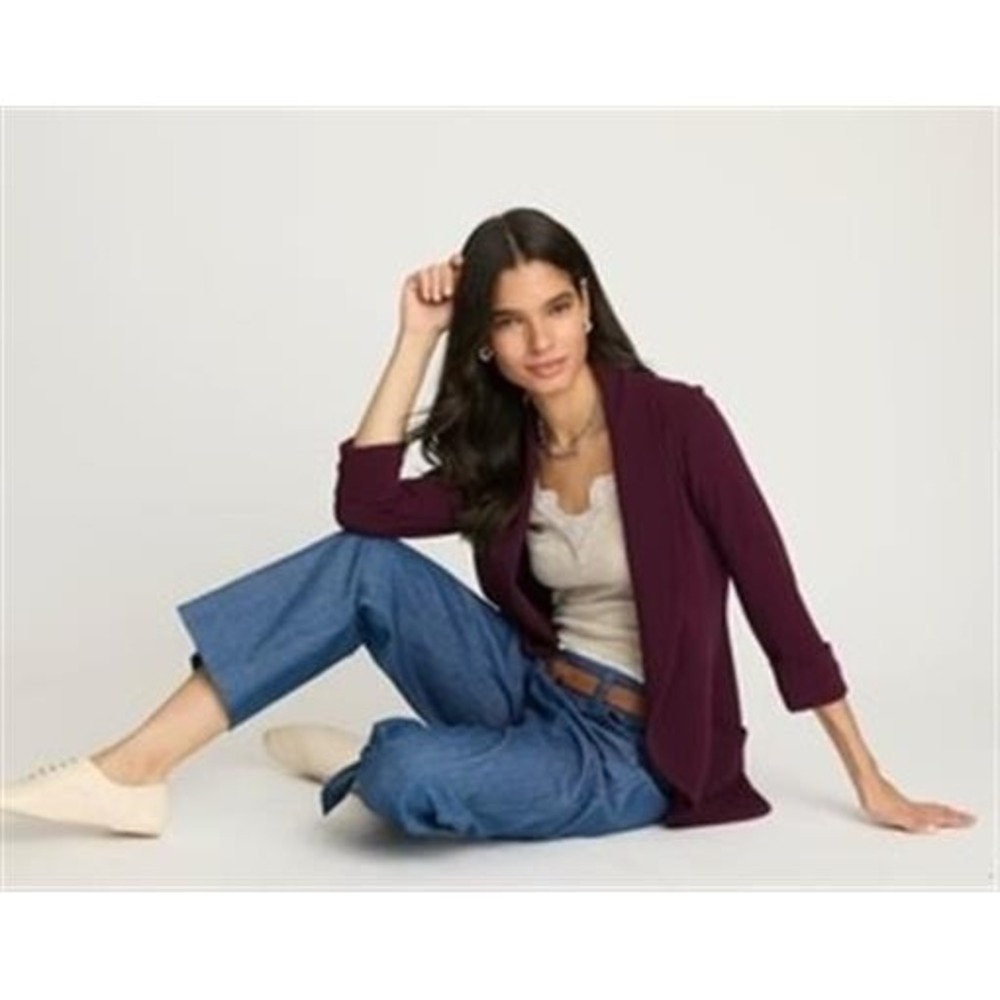 NWOT French Mauve M Melanie Knit Jacket Pickled Beet Purple 130737